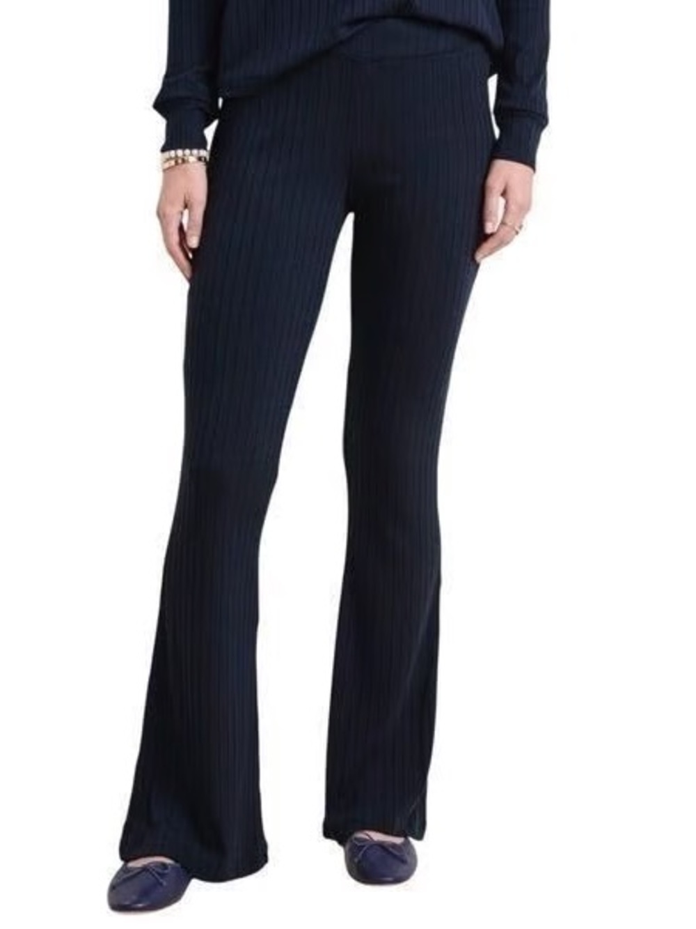 Vineyard Vines Dreamcloth Wide Leg Ribbed Navy Pants